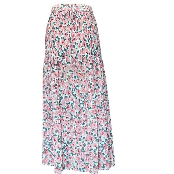 EXPRESS Campaignie Internationale Floral Pull-On/Button-Up Midi Skirt Sz L #345H - Picture 5 of 9